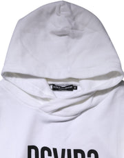 Dolce & Gabbana White DG Vib3 Hooded Men Sweatshirt Sweater