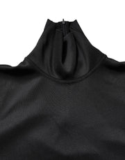 Dolce & Gabbana Black Polyester Turtleneck Pullover Sweater