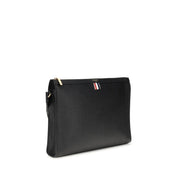 Thom Browne Black Calf Leather Bos Taurus Clutch Bag