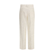 Fabiana Filippi Cream Cotton Casual Pants