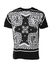 Dolce & Gabbana Black Bandana Print Cotton Crew Neck T-shirt