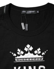 Dolce & Gabbana Black DG King Crown Cotton Crew Neck T-shirt