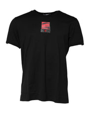 Dolce & Gabbana Black Eye Print Cotton Men Crew Neck T-shirt
