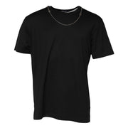 Dolce & Gabbana Black Chain Necklace Cotton Crewneck T-shirt