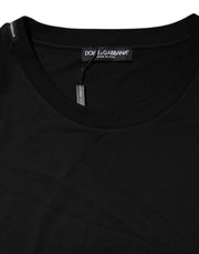 Dolce & Gabbana Black Cotton Crew Neck Short Sleeves T-shirt