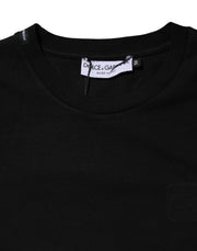 Dolce & Gabbana Black Cotton Crew Neck Short Sleeves T-shirt