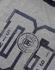 Dolce & Gabbana Gray DG Graphic Print Cotton Crewneck T-shirt