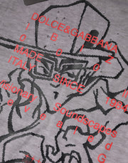 Dolce & Gabbana Gray Graphic Print Cotton Crew Neck T-shirt