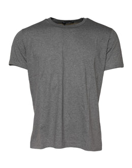Dolce & Gabbana Gray Cotton Crew Neck Short Sleeves T-shirt