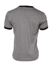 Dolce & Gabbana Gray Sacred Heart Cotton Crew Neck T-shirt