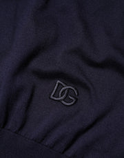 Dolce & Gabbana Dark Blue Silk Crew Neck Short Sleeves T-shirt