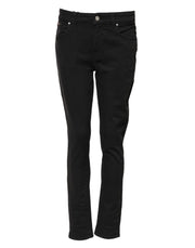 Dolce & Gabbana Black Cotton Skinny Mid Waist Denim Jeans