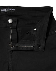 Dolce & Gabbana Black Cotton Skinny Mid Waist Denim Jeans