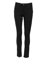 Dolce & Gabbana Black Cotton Skinny Mid Waist Denim Jeans