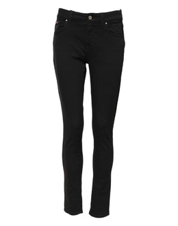 Dolce & Gabbana Black Cotton Skinny Mid Waist Denim Jeans