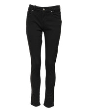Dolce & Gabbana Black Cotton Skinny Mid Waist Denim Jeans