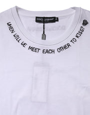 Dolce & Gabbana White Cotton Sleeveless Printed Tank T-shirt