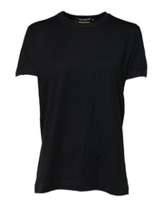 Dolce & Gabbana Black Cotton DG Print Short Sleeve Top T-shirt