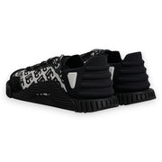 Dolce & Gabbana Black Logo Lace Up Low Top NS1 Sneakers