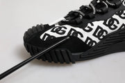 Dolce & Gabbana Black Logo Lace Up Low Top NS1 Sneakers