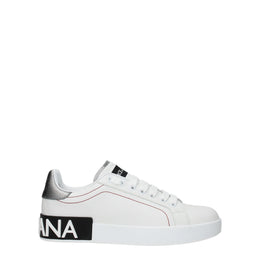 Dolce & Gabbana White Leather Low Top Sneakers