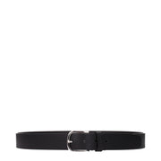 Testoni Black Leather Regular Belt