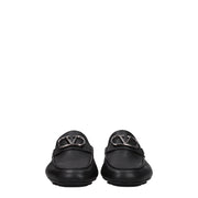 Valentino Garavani Black Leather Slip-On Loafers