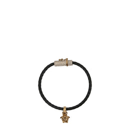 Versace Black Leather Bracelet