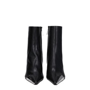 Off-White Black Leather Ankle Boots
