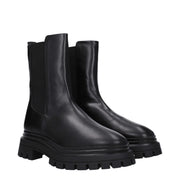 Stuart Weitzman Black Leather Ankle Boots