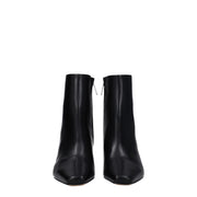 Off-White Black Leather Ankle Boots