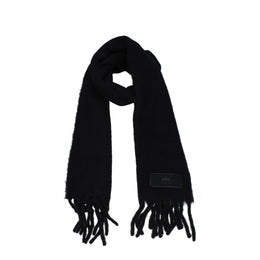 Ami Paris Black Leather Scarf