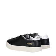 Kenzo Black Leather Low Top Sneakers