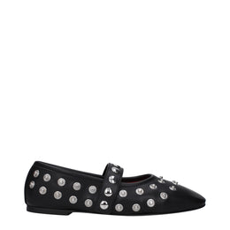 Stella McCartney Black Leather Ballet Flats
