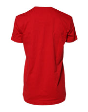 Dolce & Gabbana Red Cotton Short Sleeves Crew Neck Top T-shirt