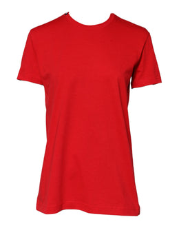 Dolce & Gabbana Red Plain Short Sleeves Crew Neck Top T-shirt