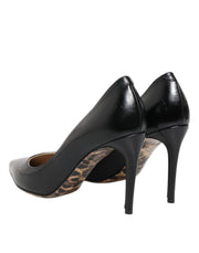 Dolce & Gabbana Black Calf Leather Stiletto Heels Pumps Shoes