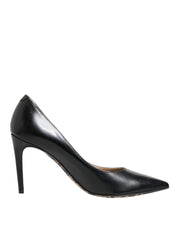 Dolce & Gabbana Black Calf Leather Stiletto Heels Pumps Shoes