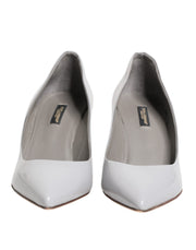 Dolce & Gabbana Light Gray Leather Kitten Heels Pumps Shoes
