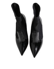 Dolce & Gabbana Black Stretch Stilettos Booties Socks Shoes