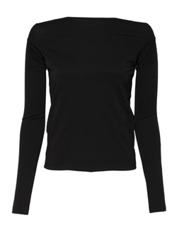 Dolce & Gabbana Black Wool Shrug Crew Neck Pullover Sweater