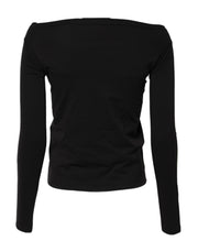 Dolce & Gabbana Black Wool Shrug Crew Neck Pullover Sweater