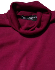 Dolce & Gabbana Fuchsia Wool Long Sleeves Turtleneck Sweater