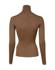 Dolce & Gabbana Brown Knit Long Sleeves Turtleneck Sweater