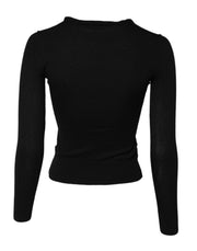Dolce & Gabbana Black STAFF Round Neck Cardigan Sweater