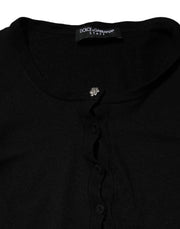 Dolce & Gabbana Black STAFF Round Neck Cardigan Sweater