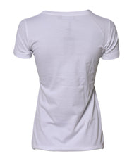 Dolce & Gabbana White Cotton Crew Neck Short Sleeves T-shirt