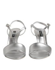Dolce & Gabbana Silver KEIRA Heels Ankle Strap Sandals Shoes