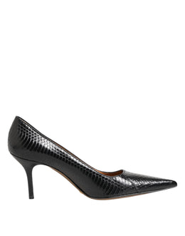 Dolce & Gabbana Black Exotic Leather Stiletto Pumps Shoes