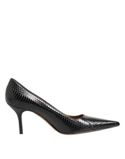 Dolce & Gabbana Black Exotic Leather Stiletto Pumps Shoes